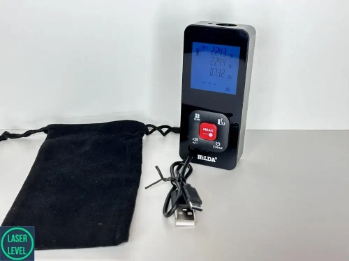 Лазерная рулетка / Лазерный дальномер Hilda 50м. АКБ Хилда