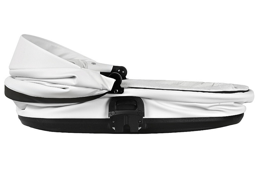 Детская коляска Roan Esso 2025 Кожа 3 в 1 с автокреслом Tutis Elo Black ESSK/215/1 White/Black/руч.Тем.коричневый