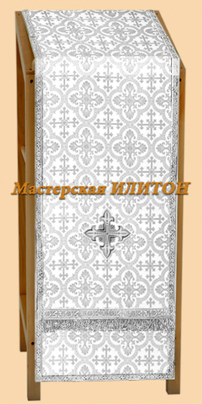 Аналойник белый с серебром из шелка