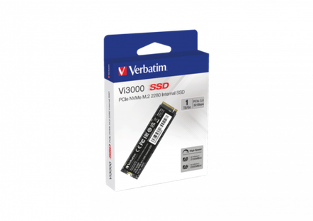 Внутренний накопитель Verbatim Vi3000 M.2 SSD PCIe NVMe 1TB, R/W 3100/2900 МБ/с