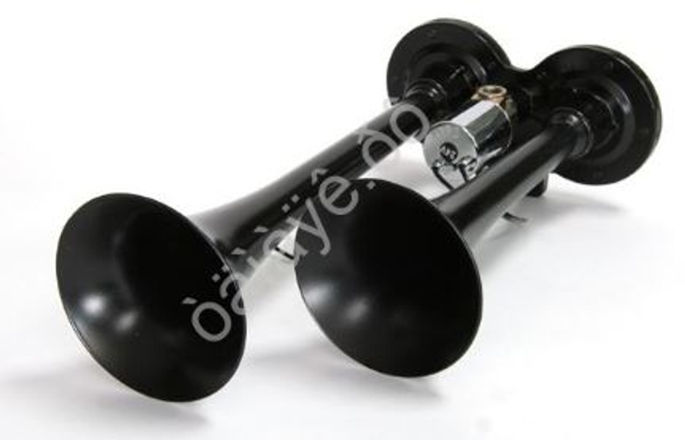 Сигнал воздушный ДУДКА 24V (2трубы) черный,  L=300мм АТ62103 "АВТОТОРГ"