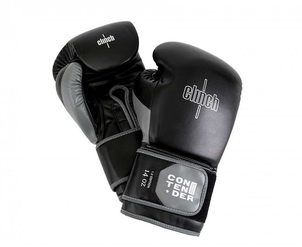 Перчатки боксерские Clinch Contender черно-серые C184