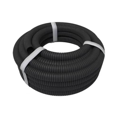 Труба гофрированная ПНД D32 мм 25 м с протяжкой цвет черный, практичный