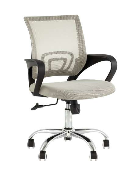 TopChairs Simple New офисное серое в обивке из текстиля с сеткой, механизм качания Top Gun