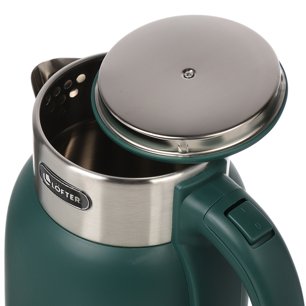 Чайник электрический Lofter, CX-K224-18G, зел, 1.6 л, 1500 Вт, ск нагр элем, пластик