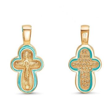 Крест позолоченный с горячей эмалью