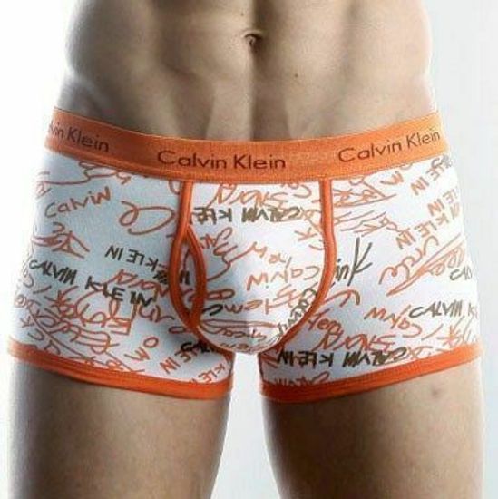 Мужские трусы боксеры Calvin Klein 365 print Orange Signature