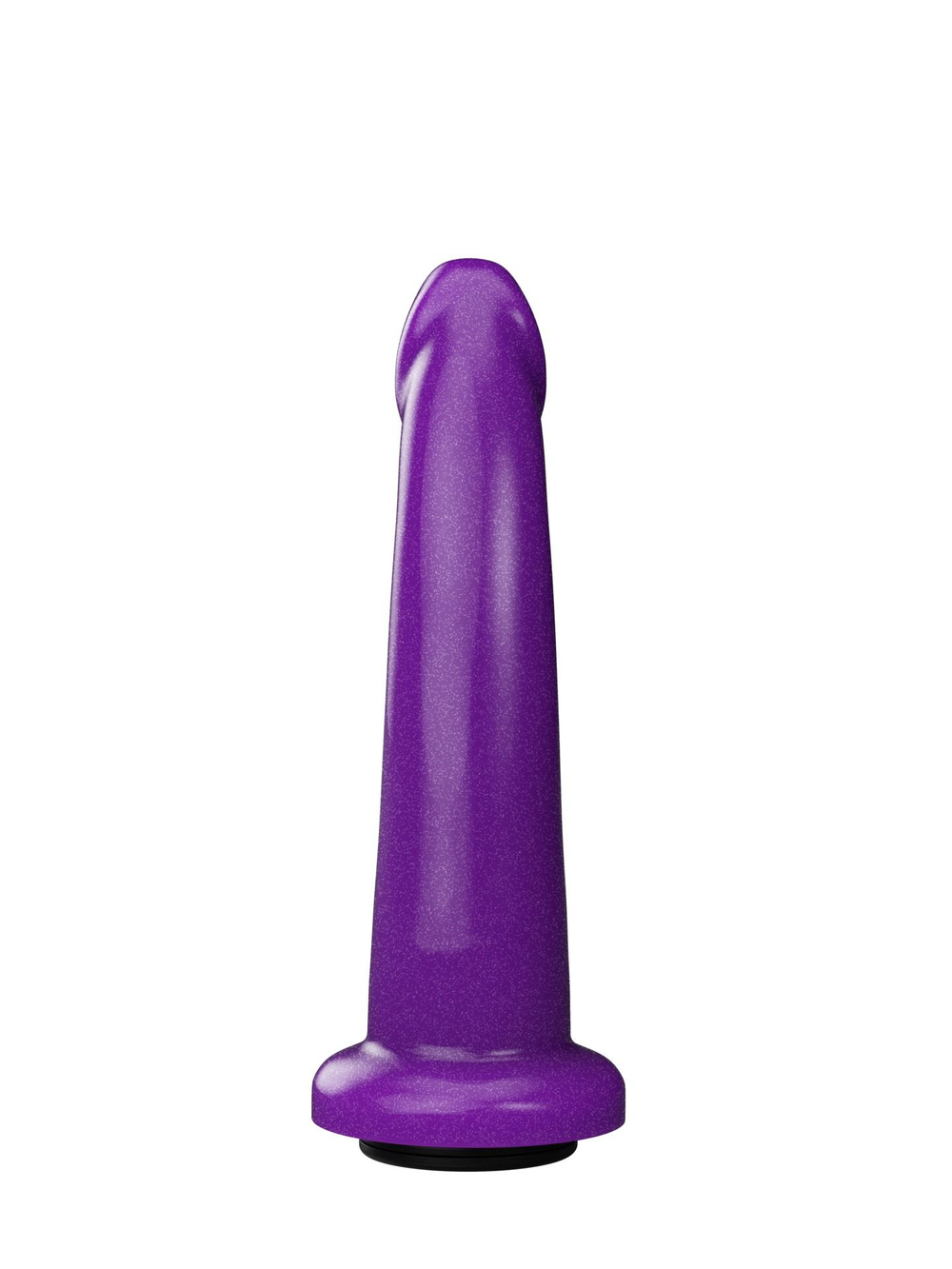 Фиолетовая гладкая изогнутая насадка-плаг - 17 см. (Цвет: фиолетовый)