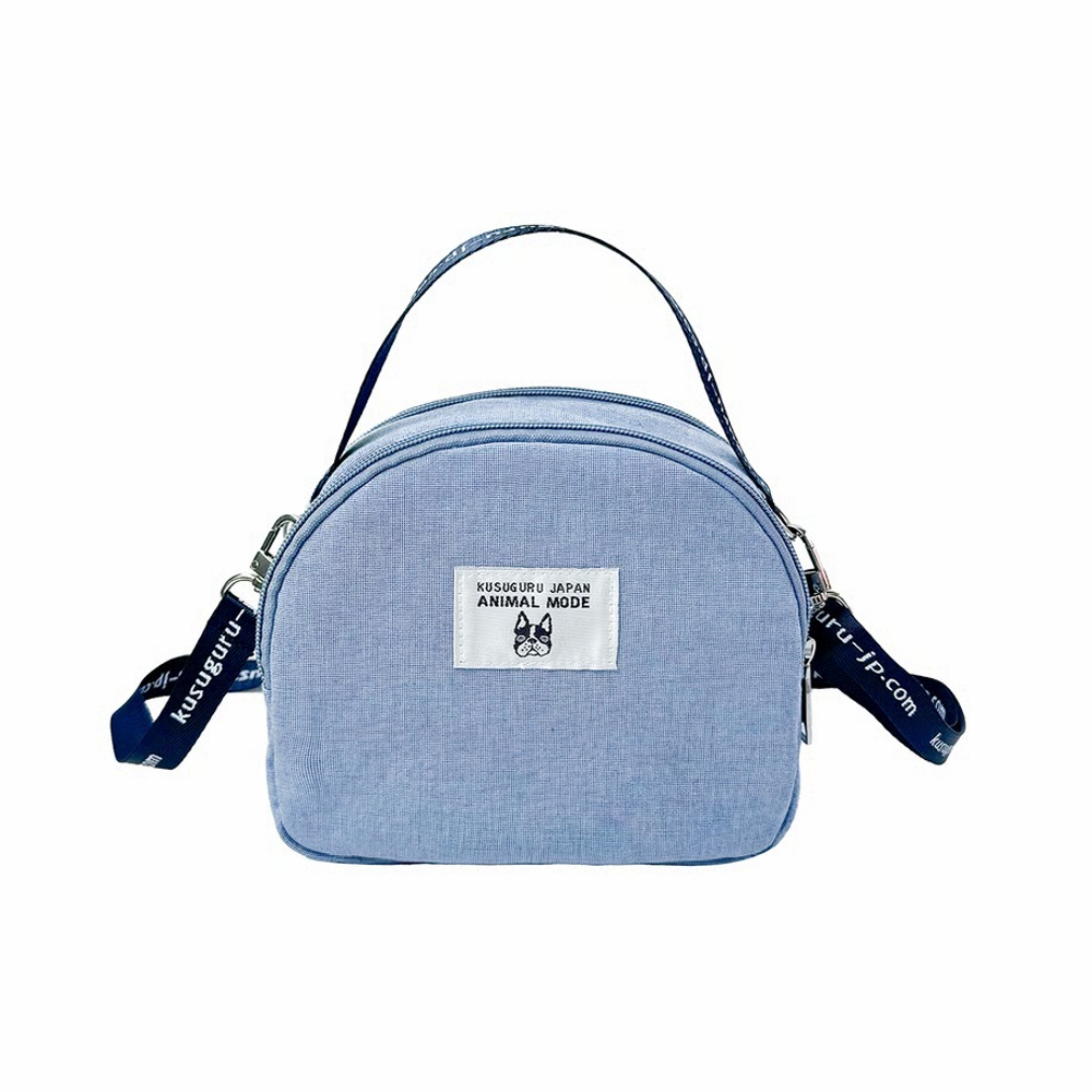Мини-сумка пошет (pochette) с бульдогом Пауро, с ремнем, ANIMAL MODE, синяя, 25-8812-2, KUSUGURU