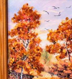 AMB-74/46 Картина «Красота природы» (с янтарной крошкой) дер.краш.рамка 12х15