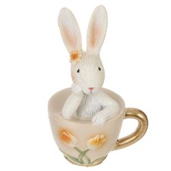 GAEM Фигурка декоративная "Заяц в чашке", L6,5 W5 H10 см