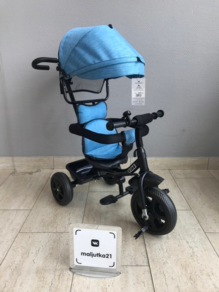 Велосипед 3-х колесный ROCKET СИНИЙ 658-1 колеса EVA, звонок, подставка для ног, корзина, козы