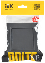 BRITE Выключатель 1-клавишный 10А в сборе ВСР10-1-0-БрГ графит IEK
