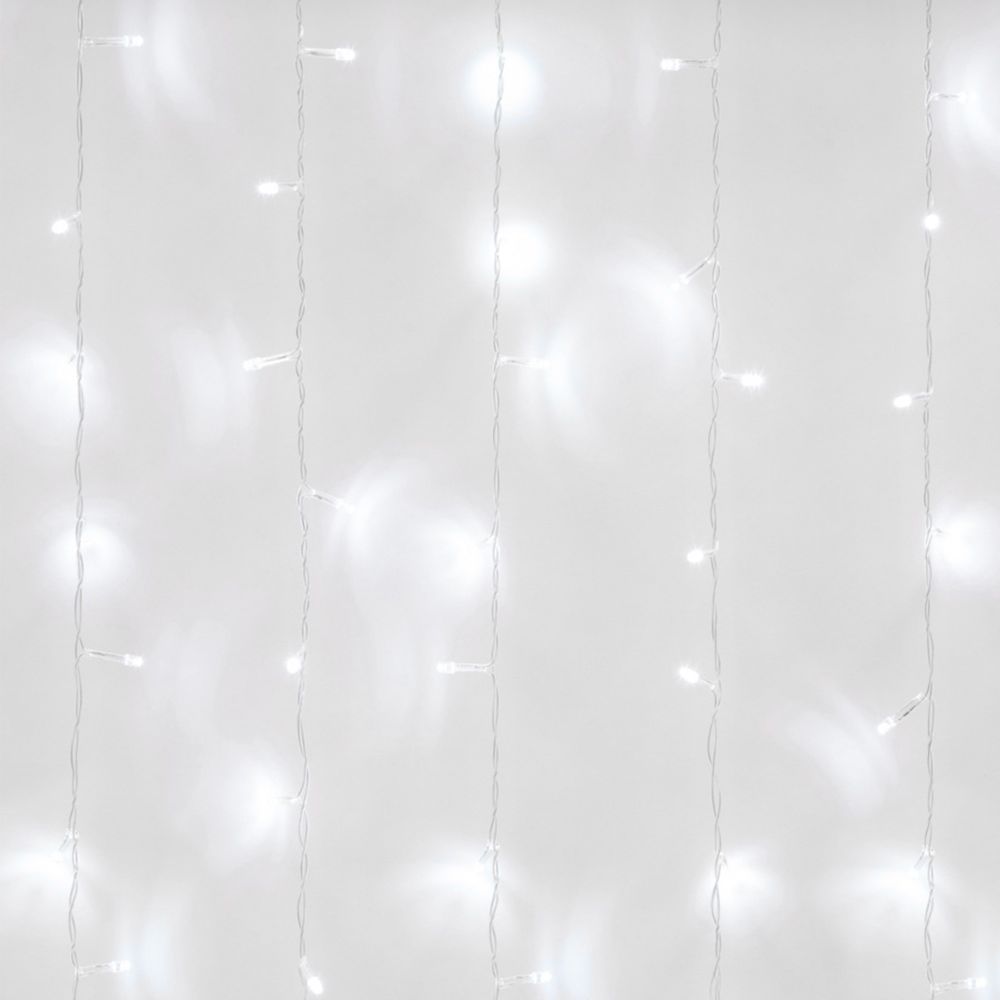 ULD-C1515-160-DTA WHITE IP20 Занавес светодиодный.1.5х1.5 м. 160 led. белый. с контроллером. провод прозрачный. IP20