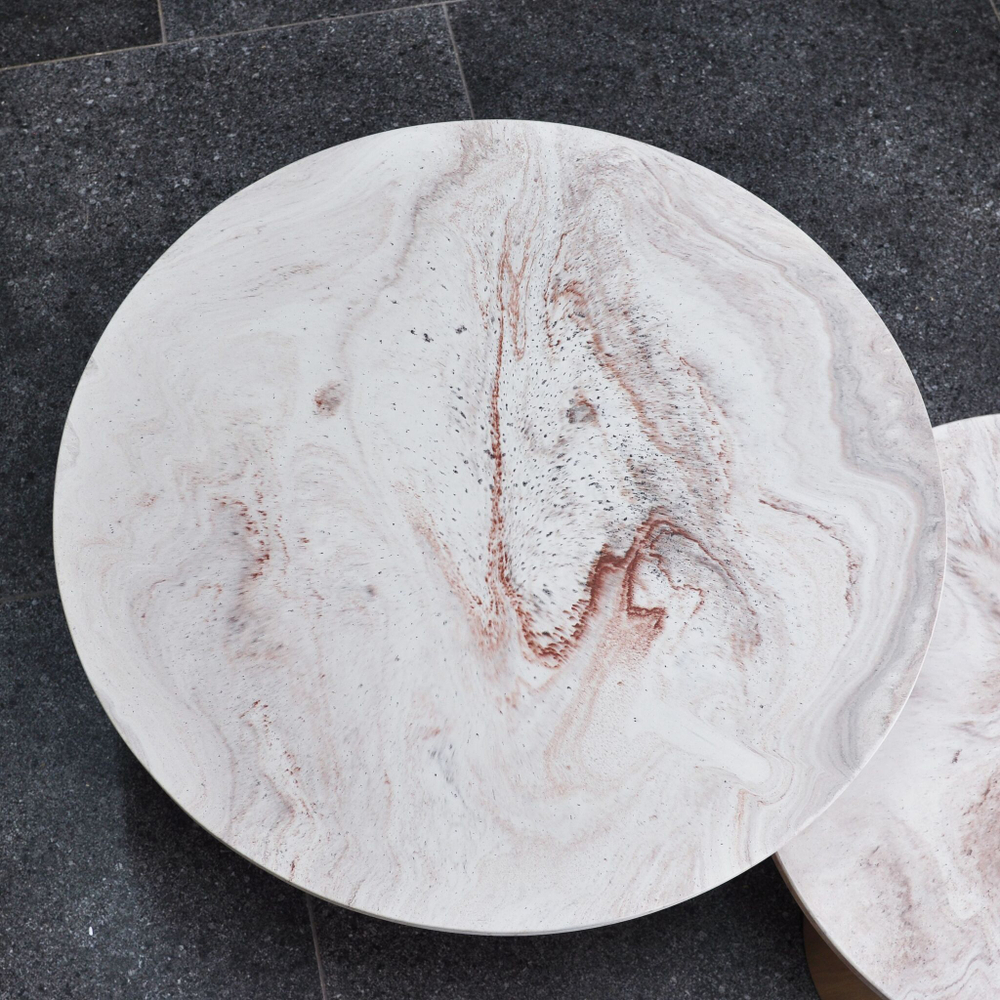 Стол с искусственным камнем Лейна, лак бесцветный, большой