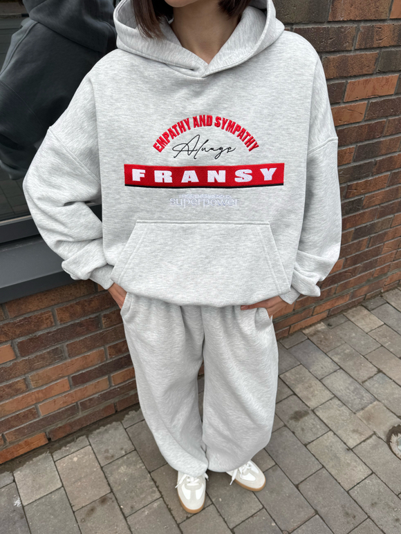 Худи 02 EMPATHY AND SYMPATHY, с начесом, серый меланж