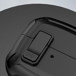 Усиленный чехол черного цвета от Dux Ducis для наушников Samsung Buds 3 и Buds 3 Pro, серия SECH Series Case, в комплекте с карабином