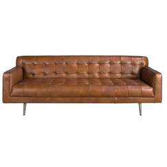 Диван Chester 3-местный из темно-коричневой кожи модель 6225