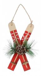 Украшение из дерева Лыжи красные 14*8*4,5 см., House of Seasons (83265)