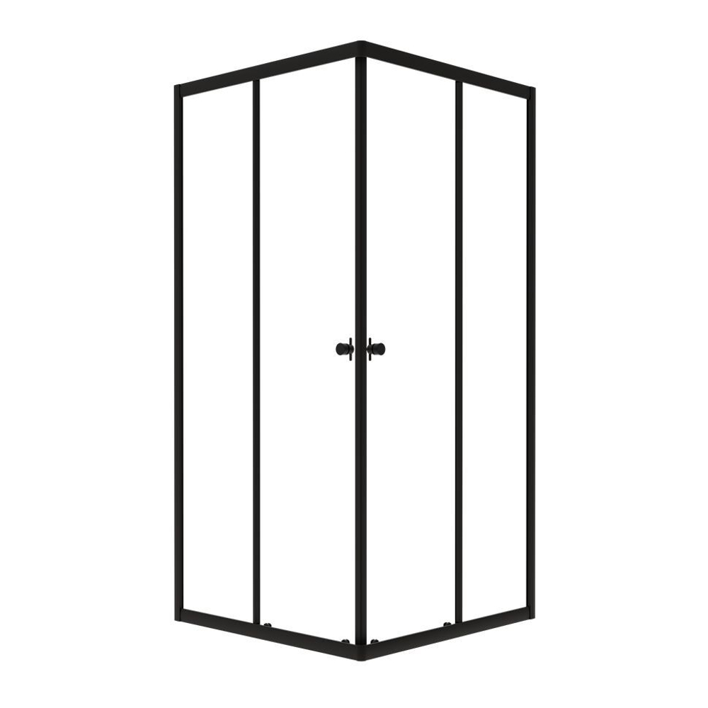 Душевая ширма DIONRIA (80х80) прозрачное стекло, профиль черный
