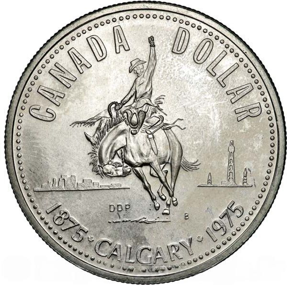 Canada 1 Dollar 1975 – Calgary Centennial Silver Coin