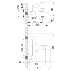 Смеситель Lemark Omega LM3102C для ванны