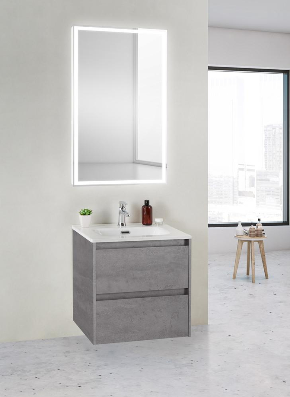 Тумба подвесная с раковиной BelBagno KRAFT 39-500/390-2C-SO-CG