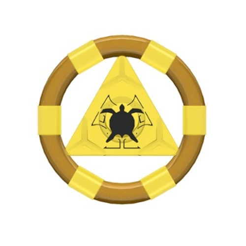 Кольцо с центральным треугольником, золотыми полосками и узором черепахи 87748pb02