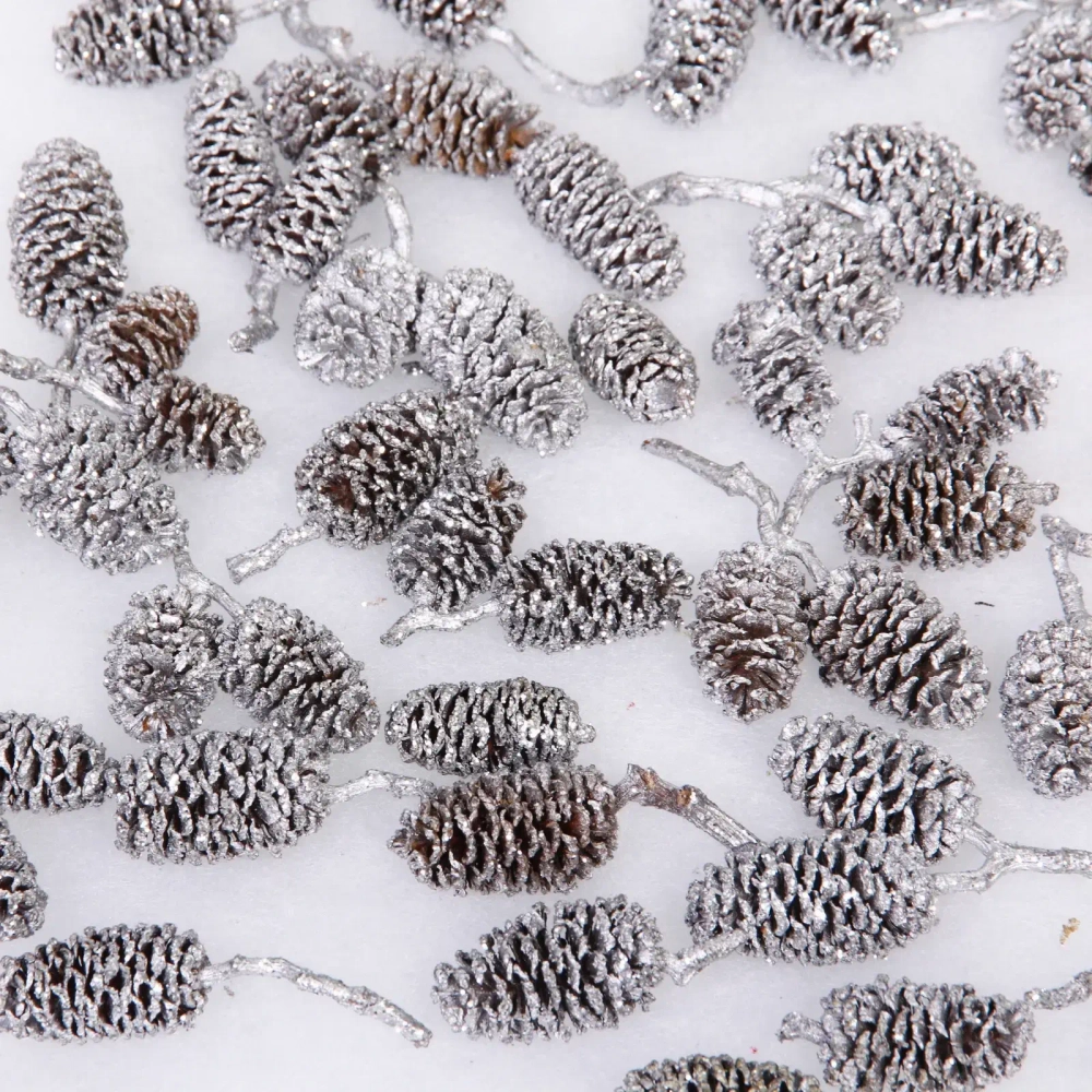 Композиция для декора «Блестящие шишки» 11*11*12 см (150 гр), серебро