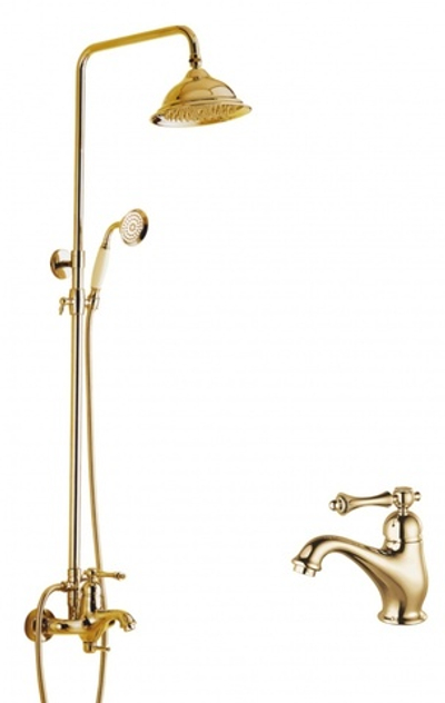 77067-E Душевой релинг с раковиной (ЗОЛОТО)  "GANZER"  (4/1шт)