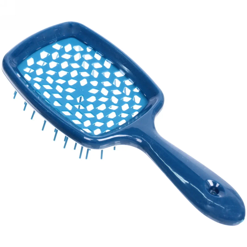 Расческа массажная «Magic Style», прямоугольная, цвет голубой/синий, 20,3*8,3см (в пластиков. коробке)