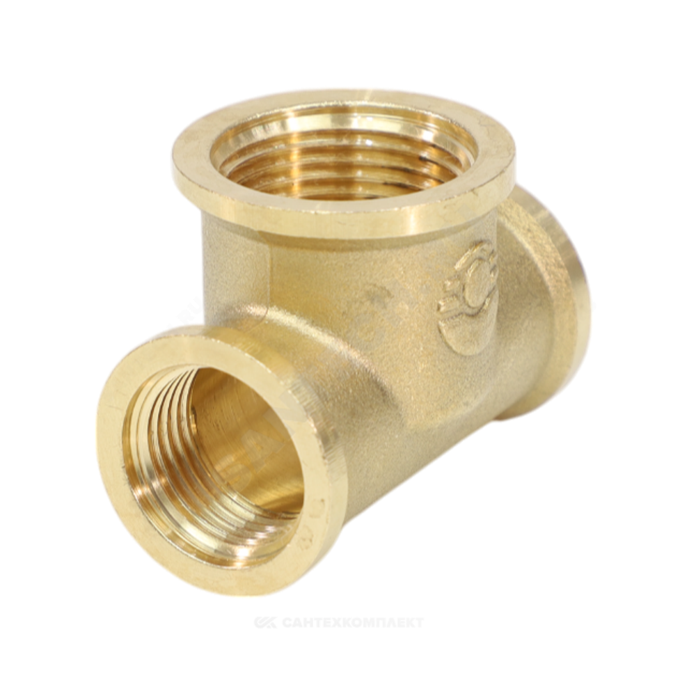 Тройник латунь переходной Ду 20х15х20 (3/4"х1/2"х3/4") ВР VALFEX VF.750.L.034.012.034