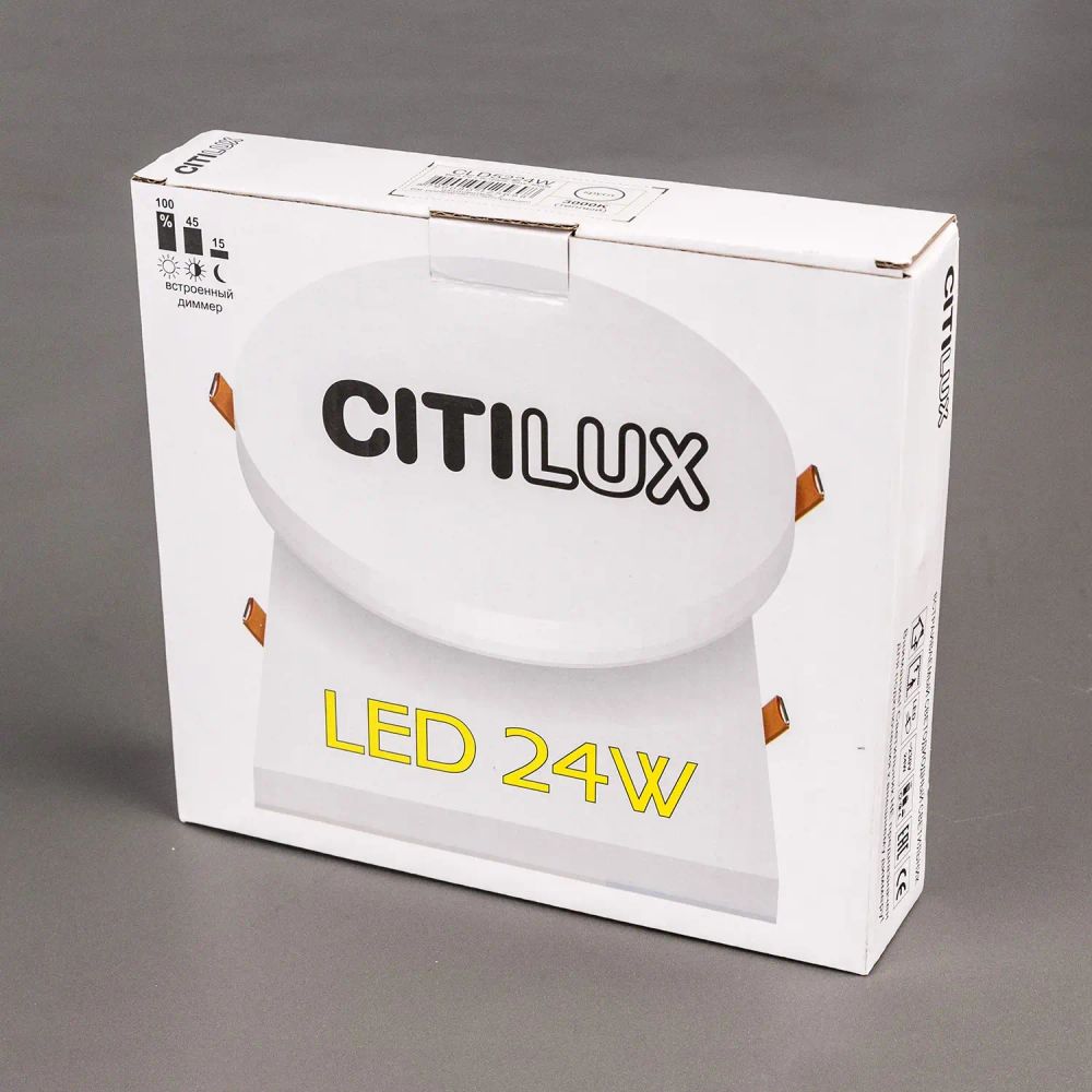 Citilux Вега CLD5224W LED Встраиваемый светильник с диммером Белый