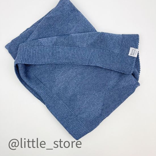 Плед вязаный "Basic" Джинс