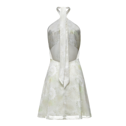 Платье мини с халтером и драпированным лифом