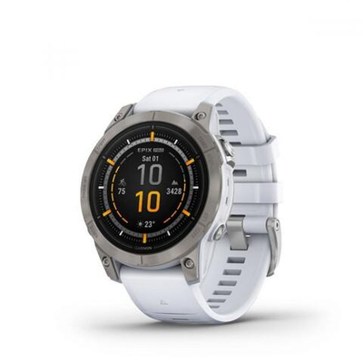 Смарт-часы Garmin Epix Pro Gen 2 Sapphire Edition (47мм) Titanium с силиконовым белым ремешком 010-02803-21