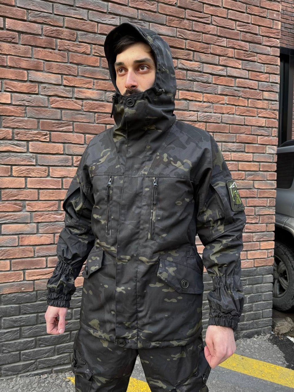 Костюм горка 6 флис / осень-зима / черный мультикам