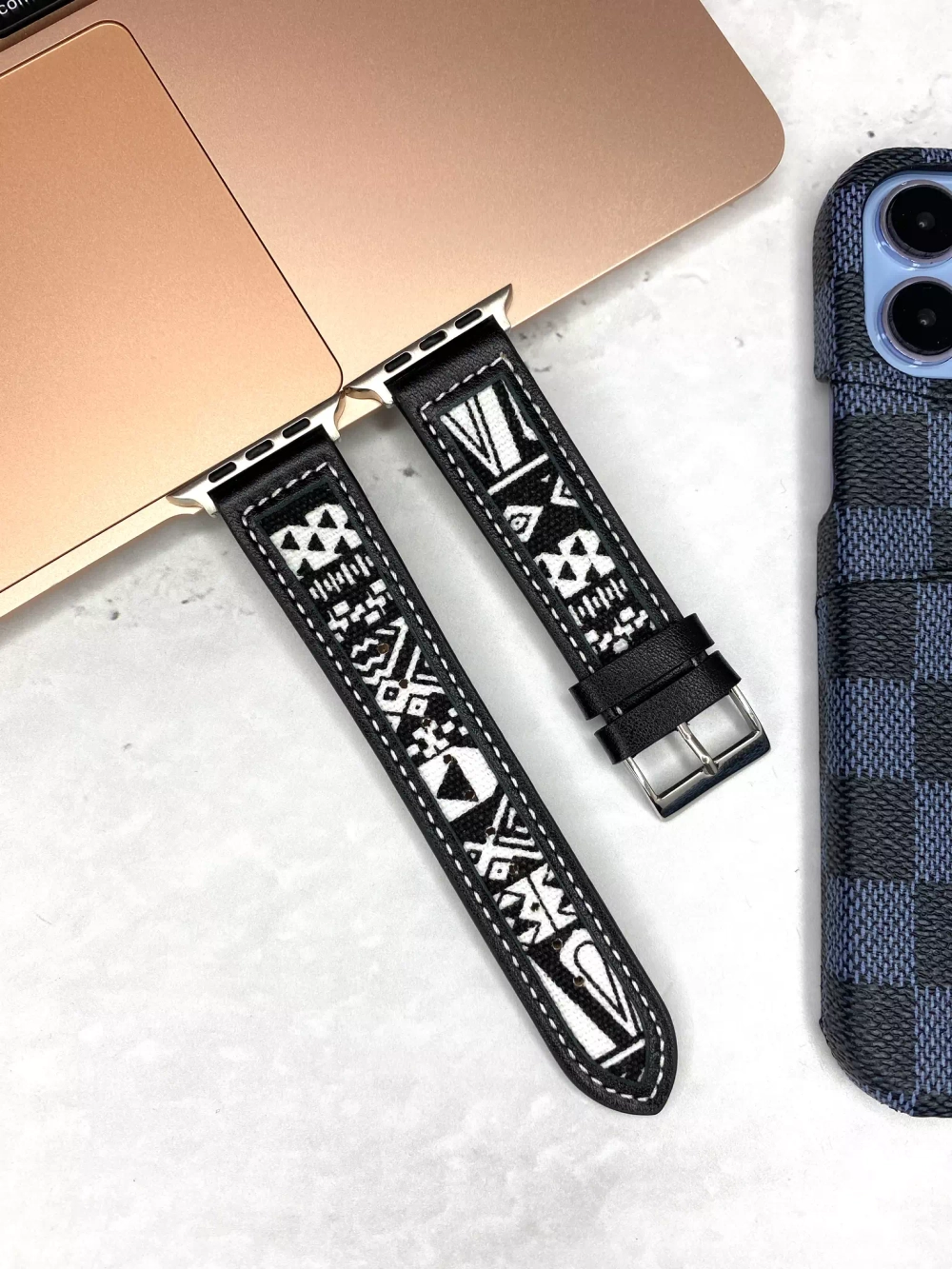 Ремешок для Apple Watch (watch buckle). Кожа узор. 42/44/45mm