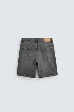 ZARA ДЖИНСОВЫЕ ШОРТЫ REGULAR FIT, СЕРЫЙ