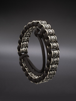 Футарк браслет на завязках из мельхиора