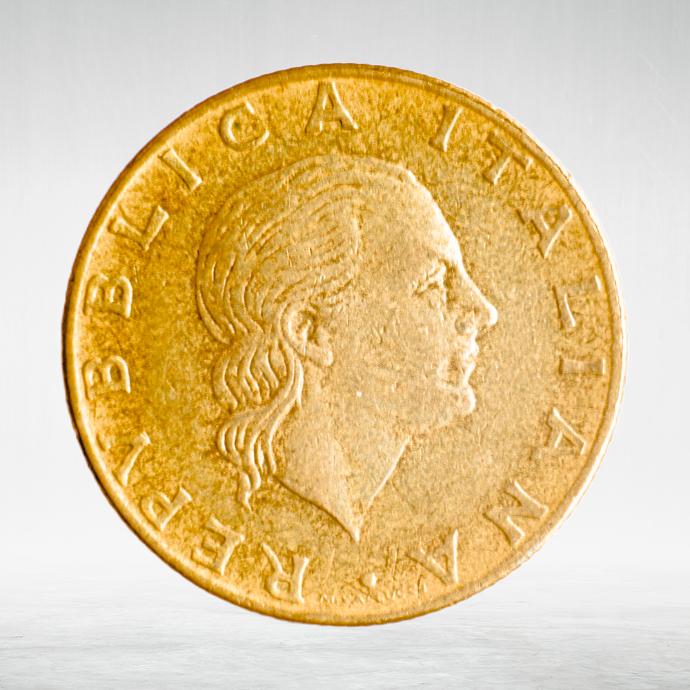 Italy 200 Lire 1980 R "Woman Head – Standard Issue", XF