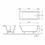 Ванна чугунная Delice Level Elite DLR230618R-AS 140х70 белая
