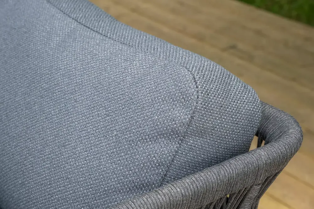 "Лугано" лаунж-зона 5-местная плетеная из роупа (веревки), каркас алюминиевый темно-серый, роуп темно-серый