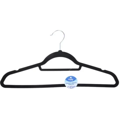 Плечики нескользящие с бархатным покрытием 5шт «ИДЕЯДОМА», цвет чёрный, 44*22см (Селфи)✦