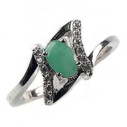 Кольцо "Ларн" изумруд, циркон