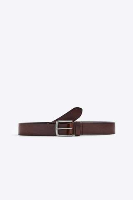 ZARA БАЗОВЫЙ КОЖАНЫЙ РЕМЕНЬ, КОРИЧНЕВЫЙ