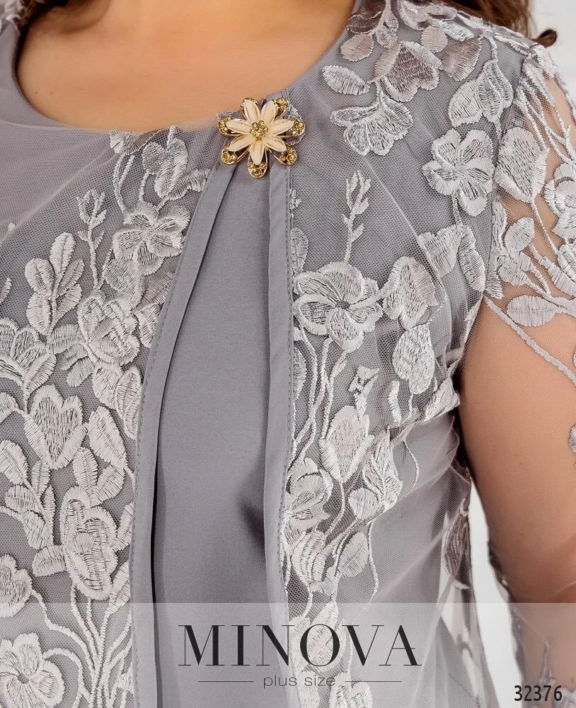 Платье 362-серый Minova