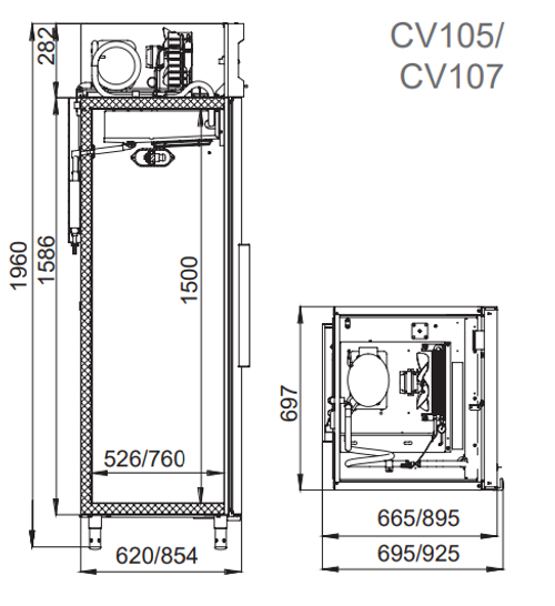 Универсальный холодильный шкаф Polair CV107-Sm