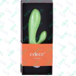 Зелено-белый вибратор Rabbit