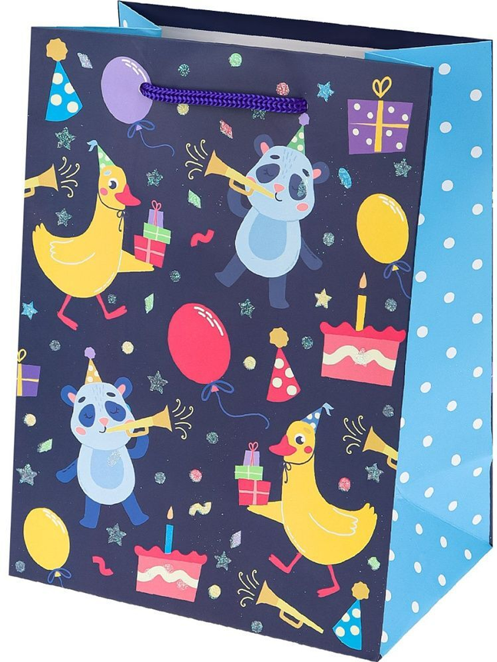 Пакет подар. бумажн. 18*23*10 см, 190гр/м2 Праздничная Утка